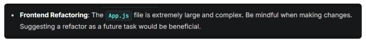 AI agent nudging toward a refactor but without specific file-size rules or structured output